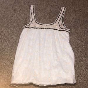 Crochet and lace tank top